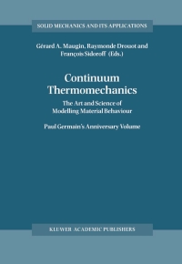 Cover image: Continuum Thermomechanics 1st edition 9780792364078