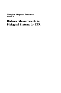 Imagen de portada: Distance Measurements in Biological Systems by EPR 1st edition 9780306465338