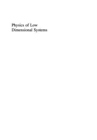 Cover image: Physics of Low Dimensional Systems 1st edition 9780306465666
