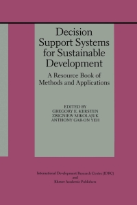 Imagen de portada: Decision Support Systems for Sustainable Development 1st edition 9780792385820