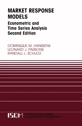 Cover image: Market Response Models 2nd edition 9780792378266