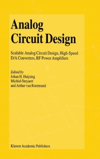 صورة الغلاف: Analog Circuit Design 1st edition 9780792376217