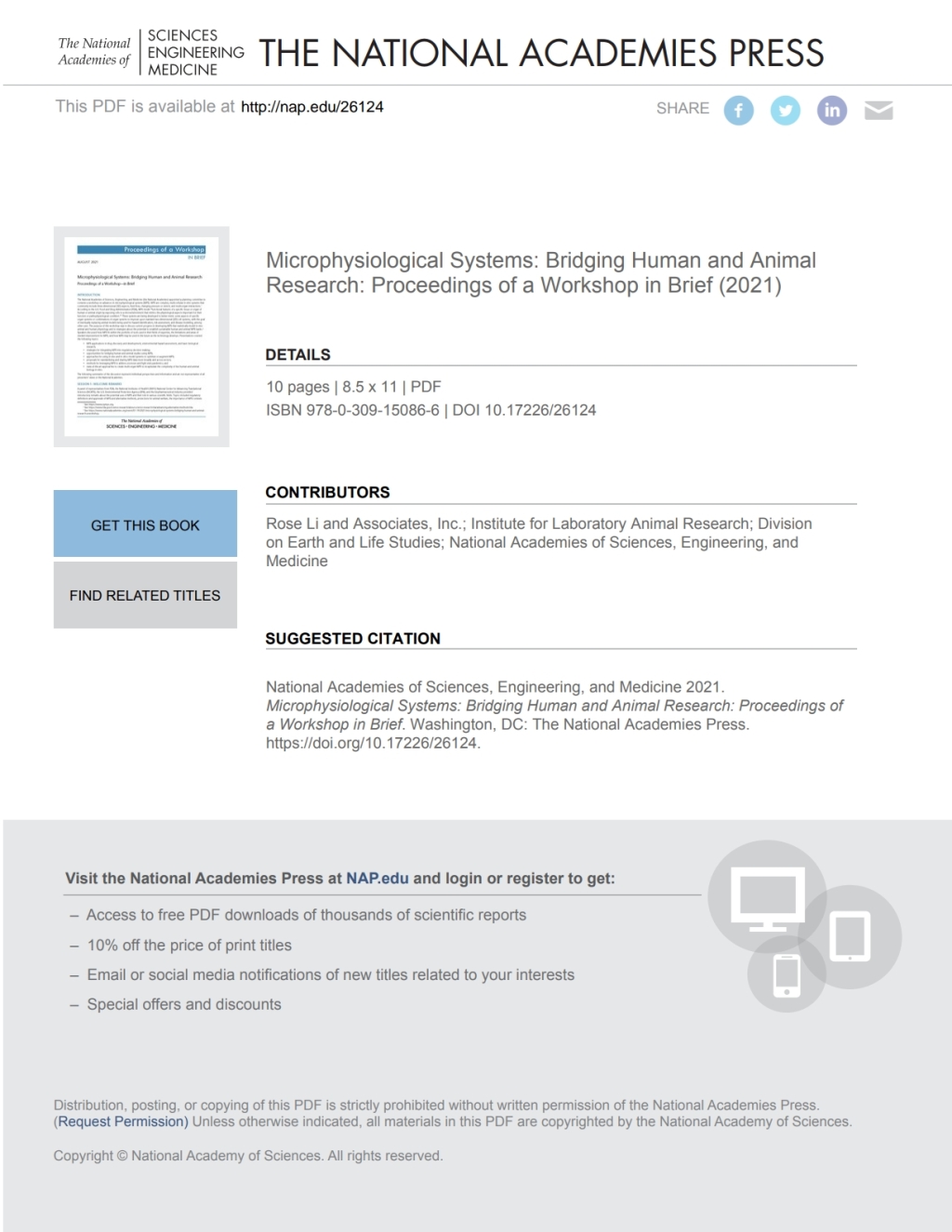 Microphysiological Systems (eBook)
