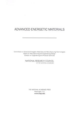 Imagen de portada: Advanced Energetic Materials 9780309091602
