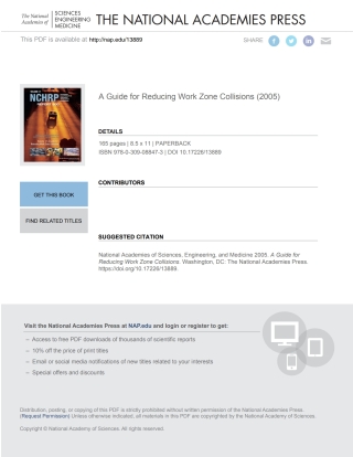 Imagen de portada: A Guide for Reducing Work Zone Collisions 9780309088473