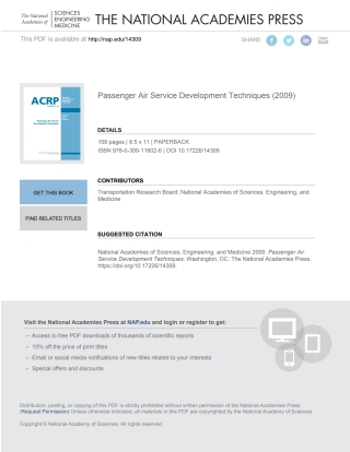 Imagen de portada: Passenger Air Service Development Techniques 9780309118026