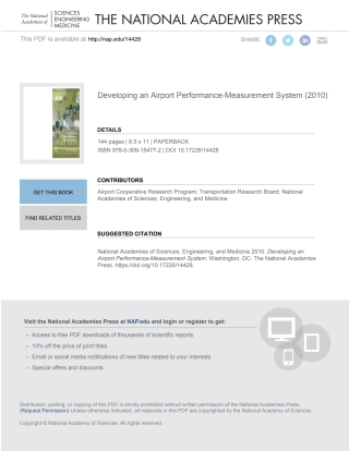 Imagen de portada: Developing an Airport Performance-Measurement System 9780309154772