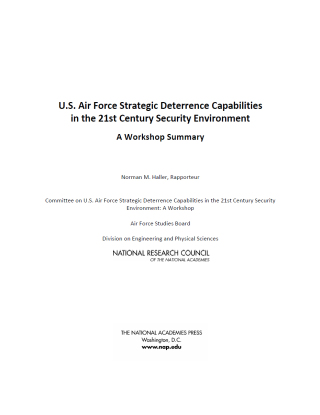 Imagen de portada: U.S. Air Force Strategic Deterrence Capabilities in the 21st Century Security Environment 9780309285476