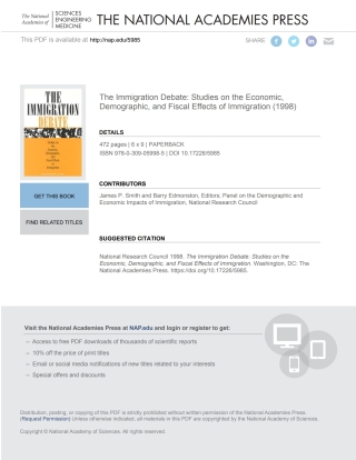 Imagen de portada: The Immigration Debate 9780309059985