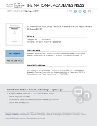Omslagafbeelding: Guidebook for Evaluating Terminal Renewal Versus Replacement Options 9780309258197