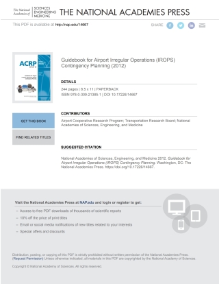 Imagen de portada: Guidebook for Airport Irregular Operations (IROPS) Contingency Planning 9780309213851