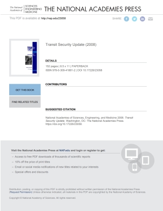 Cover image: Transit Security Update 9780309418812