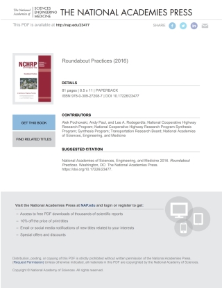 Cover image: Roundabout Practices 9780309272087