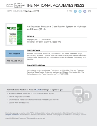 Imagen de portada: An Expanded Functional Classification System for Highways and Streets 9780309390385