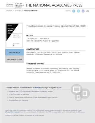 Imagen de portada: Providing Access for Large Trucks 9780309047517