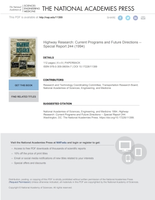 Imagen de portada: Highway Research 9780309060547