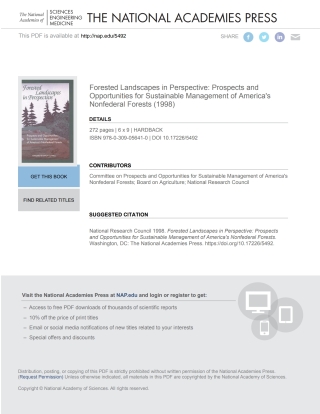 Cover image: Forested Landscapes in Perspective 9780309056410
