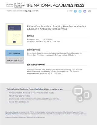 Imagen de portada: Primary Care Physicians 9780309041348