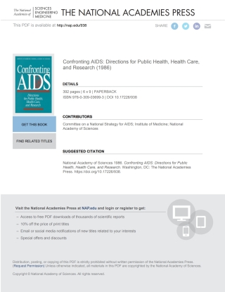 Imagen de portada: Confronting AIDS 9780309036993
