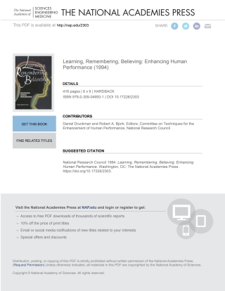Imagen de portada: Learning, Remembering, Believing 9780309049931