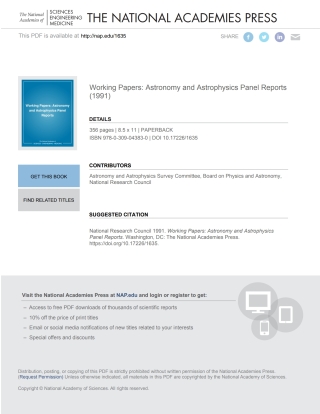 Cover image: Working Papers 9780309043830