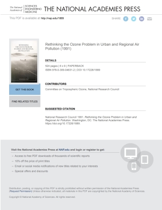 Imagen de portada: Rethinking the Ozone Problem in Urban and Regional Air Pollution 9780309046312