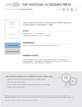 Titelbild: Large-Scale Structures in Acoustics and Electromagnetics 9780309053372