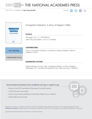 Imagen de portada: Immigration Statistics 9780309035897