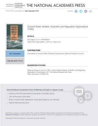 Imagen de portada: Ground Water Models 9780309039932