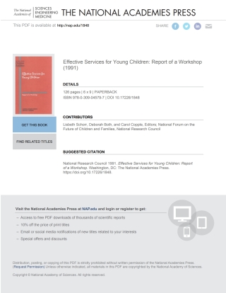 Imagen de portada: Effective Services for Young Children 9780309045797