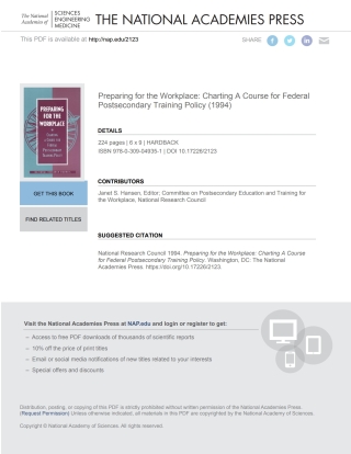 Imagen de portada: Preparing for the Workplace 9780309049351