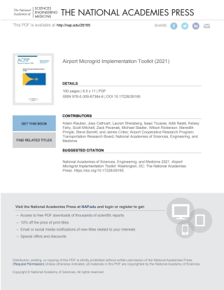Imagen de portada: Airport Microgrid Implementation Toolkit 9780309673846