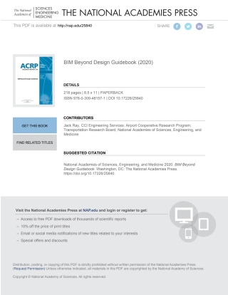 Omslagafbeelding: BIM Beyond Design Guidebook 9780309481571