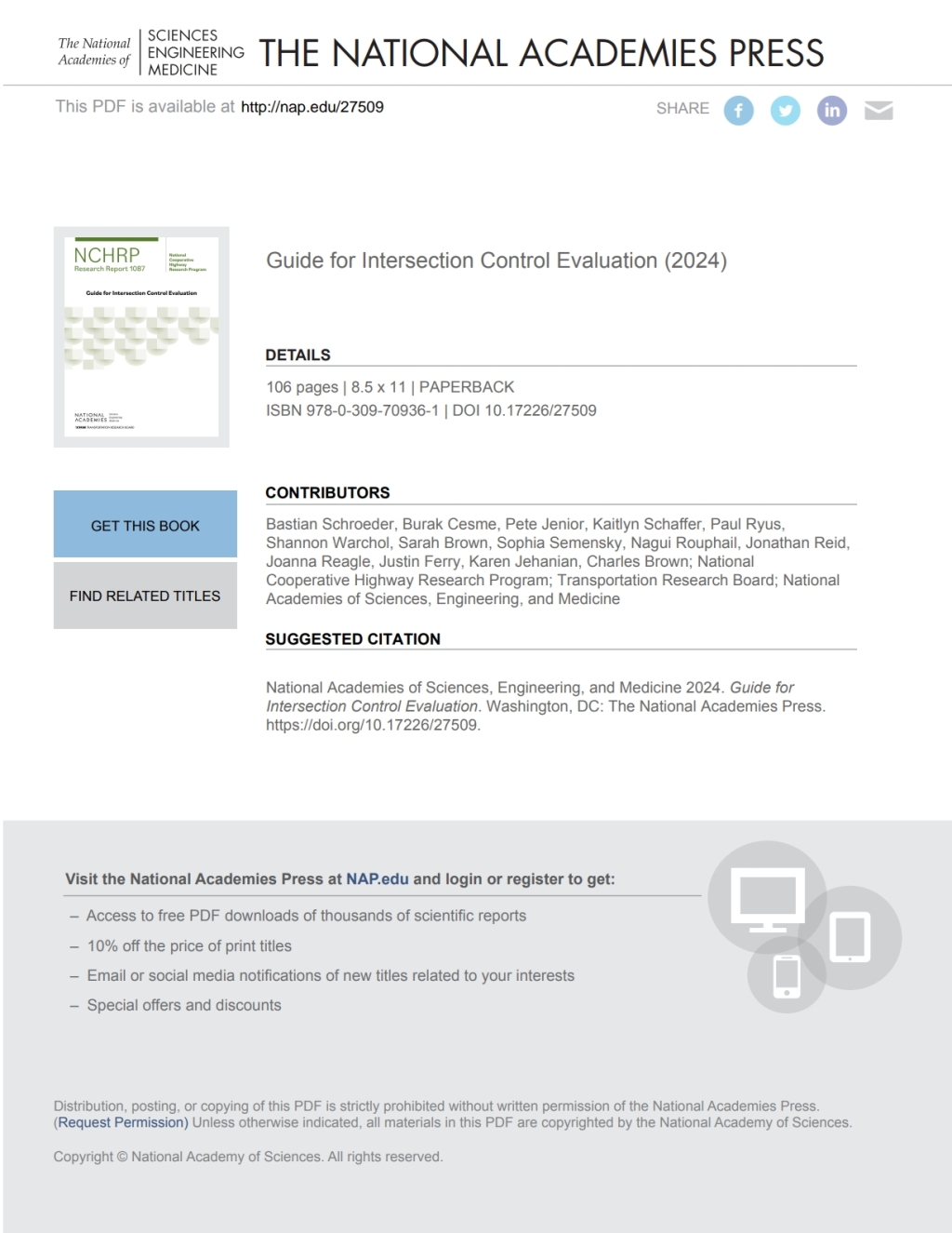 Guide for Intersection Control Evaluation (eBook)