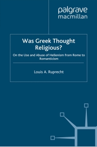 Imagen de portada: Was Greek Thought Religious? 9780312295622