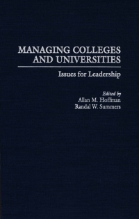 Immagine di copertina: Managing Colleges and Universities 1st edition