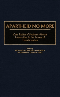 Cover image: Apartheid No More 1st edition