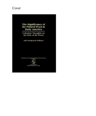 Cover image: The Significance of the Printed Word in Early America 1st edition 9780313309236