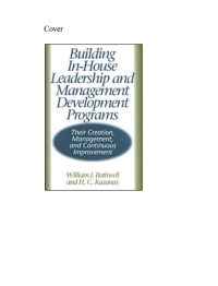 Cover image: Building In-House Leadership and Management Development Programs 1st edition