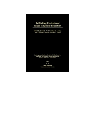 Cover image: Rethinking Professional Issues in Special Education 1st edition
