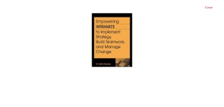 Cover image: Empowering Intranets to Implement Strategy, Build Teamwork, and Manage Change 1st edition
