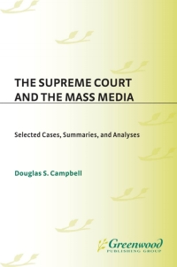 Cover image: The Supreme Court and the Mass Media 1st edition