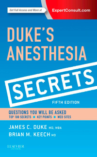 Cover image: Duke's Anesthesia Secrets 5th edition 9780323249775