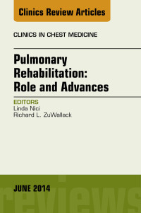 Imagen de portada: Pulmonary Rehabilitation: Role and Advances, An Issue of Clinics in Chest Medicine 9780323299176