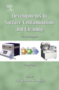صورة الغلاف: Developments in Surface Contamination and Cleaning: Cleaning Techniques 9780323299619