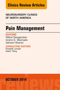 Cover image: Pain Management, An Issue of Neurosurgery Clinics of North America 9780323326186