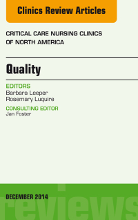 Titelbild: Quality, An Issue of Critical Nursing Clinics of North America 9780323326445
