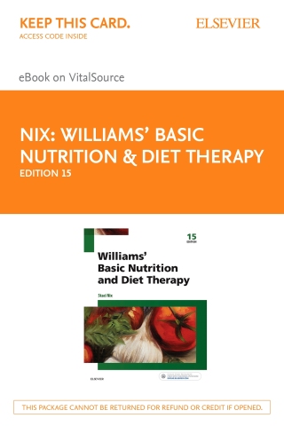 Cover image: Williams' Basic Nutrition & Diet Therapy 15th edition 9780323377317