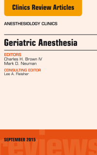 Imagen de portada: Geriatric Anesthesia, An Issue of Anesthesiology Clinics 9780323395519