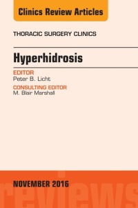 Imagen de portada: Hyperhidrosis, An Issue of Thoracic Surgery Clinics of North America 9780323476959